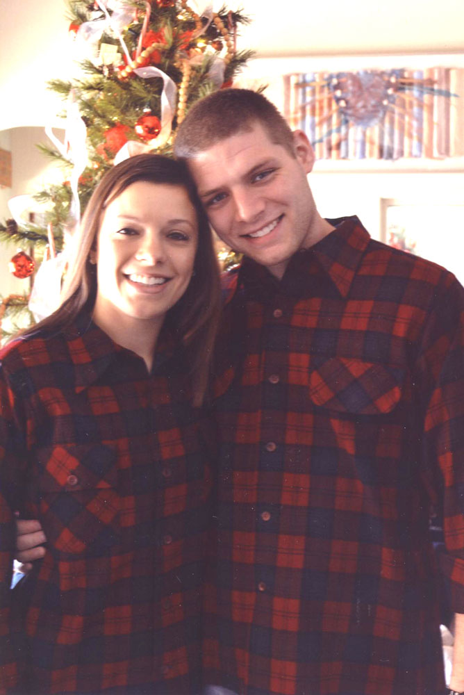 Lauren & Drew in their new-to-them Pendleton shirts